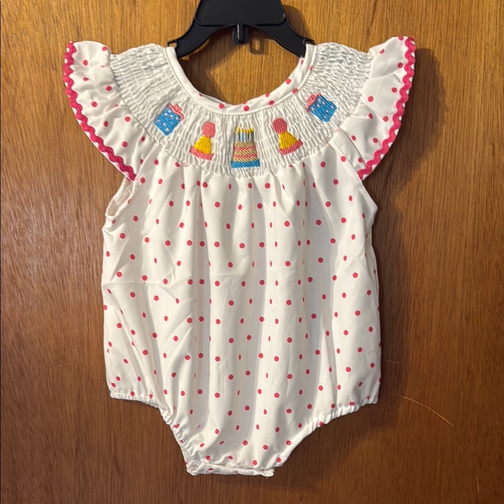 🎂NEW🎂 Polka Dot Baby Romper with Embroidery